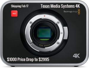Blackmagic 4K Camera Price Reduced to $2995 at Texas Media Systems