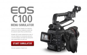 Canon C100 Menu Simulator Start Screen Texas Media Systems